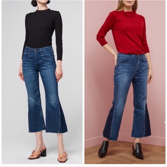 NWT 3x1 Higher Ground Gusset Flared Cropped Jeans - Picture 4 of 10